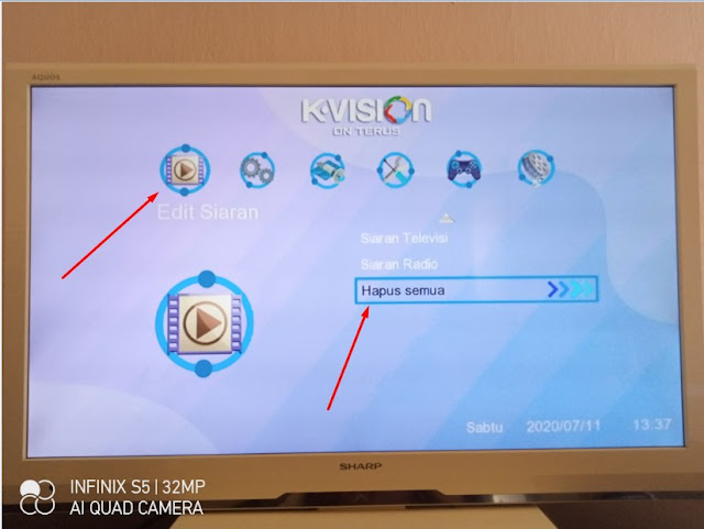 Cara Menghapus Semua Siaran / Channel K-Vision Gardiner G-88 HD Ottimo di Menu Edit Siaran Dengan Cepat 