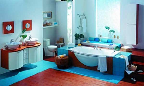 Desain Kamar Mandi Warna Biru