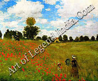 The Great Artist Claude Monet Painting “Wild Poppies” 1873 19 5/8” x 25 5/8” Musee d'Orsay, Paris 