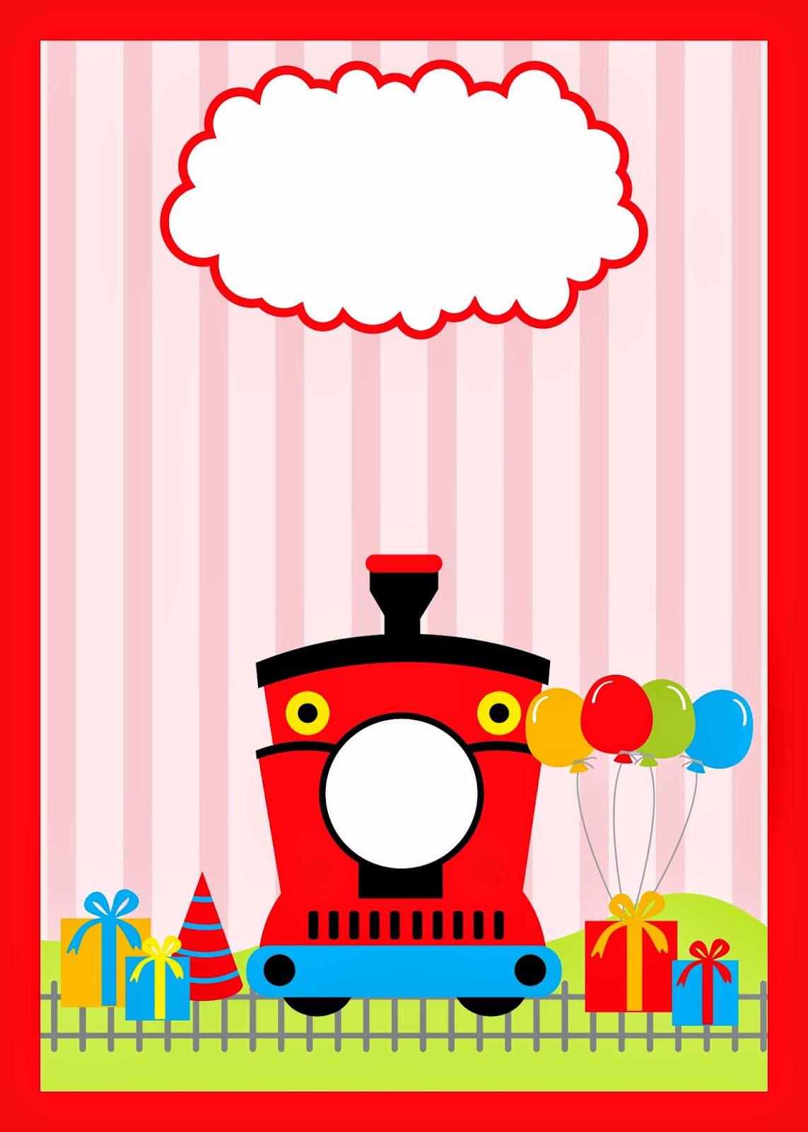 Train Party  Free Printable  Invitations Oh My Fiesta 