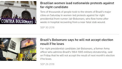 Brazil: but not backing him: elderly, employees, teachers, educators, women, non-Christians, Indigenous, gays, and more!  