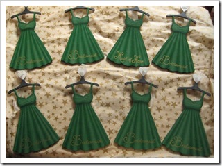 Green Bridal Party Dress Ornaments - finished