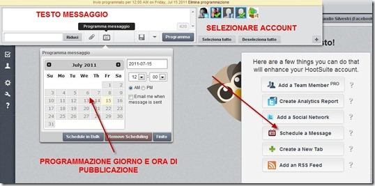 programmare messaggi con hoosuite