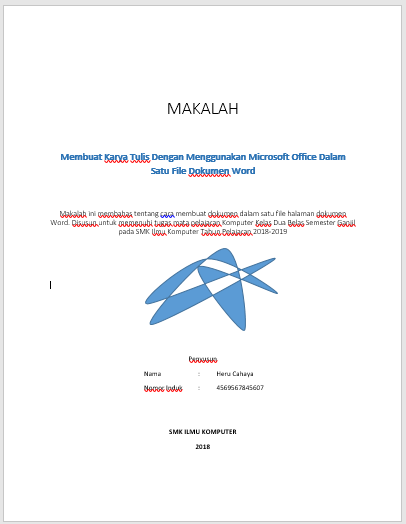 Contoh Cover Makalah Format Word - Simak Gambar Berikut