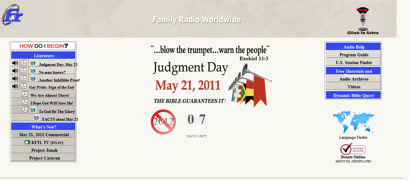 judgment day may 21st. Judgment Day May 21, 2011