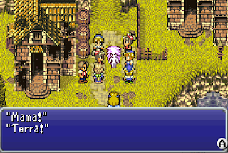 Terra says goodbye to the children of Mobliz in Final Fantasy VI.