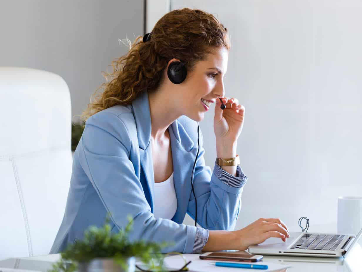 a Woman communicating on the phone