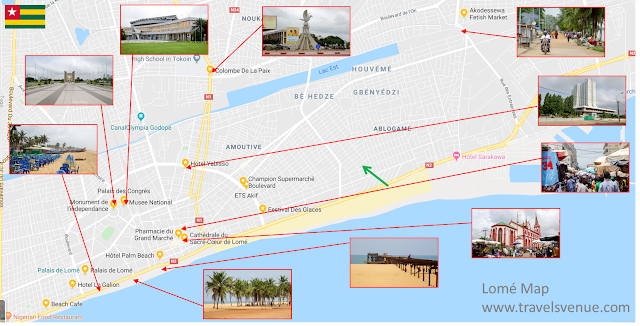 Togo Tourist Things to See Map