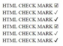 What is the HTML code for a check mark? - Check Mark in HTML