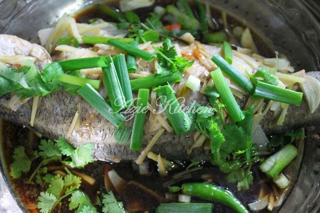 Ikan Siakap Kukus Chinese Style - Azie Kitchen
