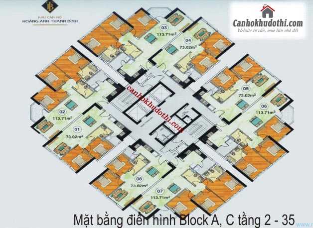 can ho hoang anh thanh binh, mat bang block A, C, du an hoang anh thanh binh quan 7