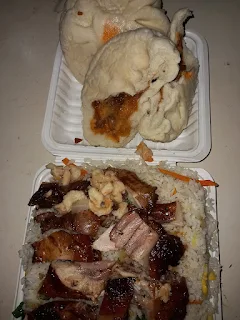 " Hong kong Nasi and Siopao from Lucky Garden restaurant lelydorp"