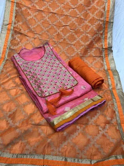  Chanderi Silk Dress materials