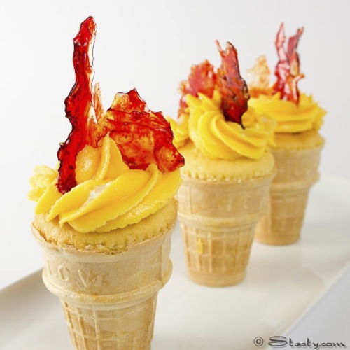 Stasty olympic torch cupcakes