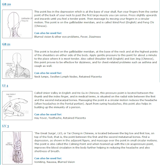 Acupressure Points for Headache Relief 