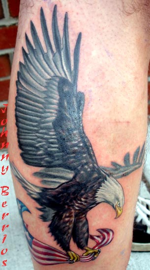 The most common location for an eagle tattoo includes the back chest 