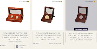 Prince William the Duke of Cambridge special birthday coins The royal mint