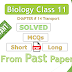 Biology 1st year chapter 14 transport Important questions from past papers