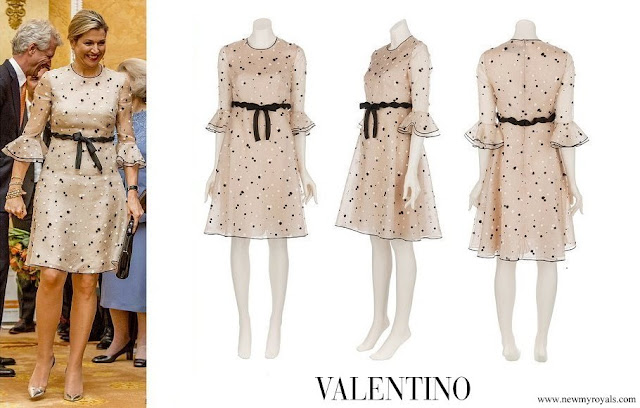 Queen Maxima wore Valentino Bobble Detail Dress