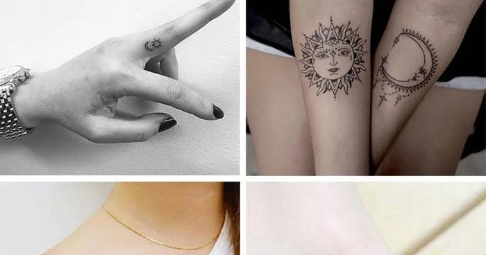 Sun And Moon Small Tattoo