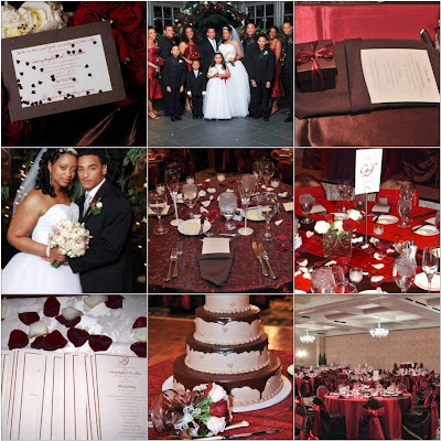 Wedding Design Deep Red Chocolate Brown Heart Theme