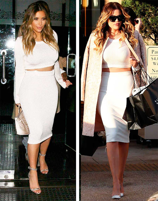 Kim e Kloe Kardashian looks par de vasos