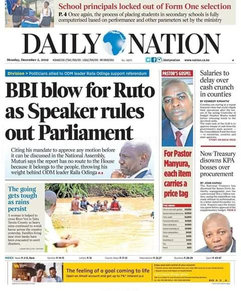 Daily Nation news. 