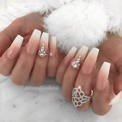 Classy French Ombre Nails Coffin Nails