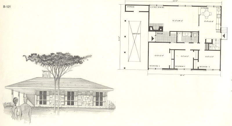 The reverse plan was also available with bedrooms at the front. title=