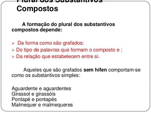 PLURAL DOS SUBSTANTIVOS SIMPLES E COMPOSTO