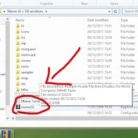 Jika sudah kemudian cari file yang bernama mame32 klik 2kali file ...