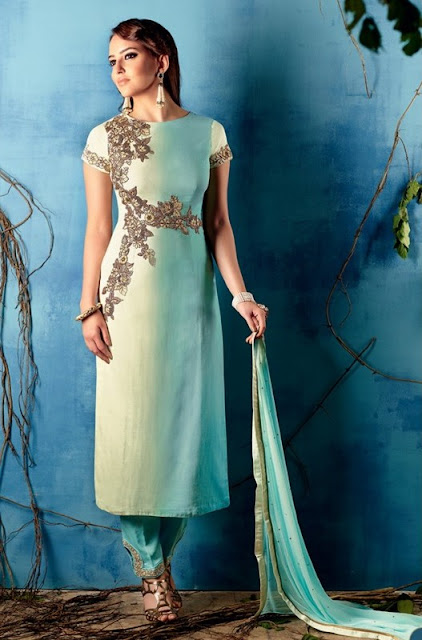 http://www.daindiashop.com/salwar-kameez/straight-cut-style-beige-turquoise-color-with-patch-work-incredible-unstitched-salwar-kameez-dis-diff-57838