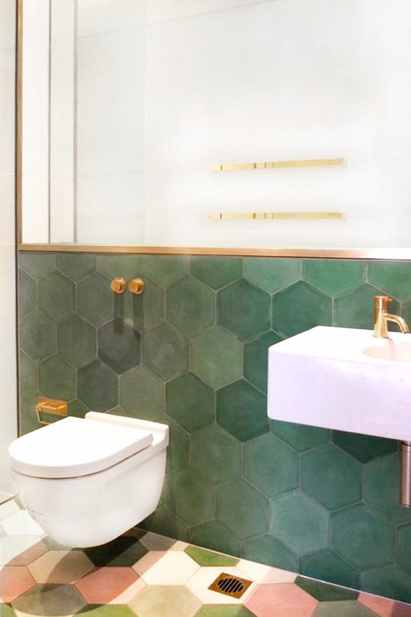 Chicdeco Blog Bathroom  trends honeycomb  tiles  and brass