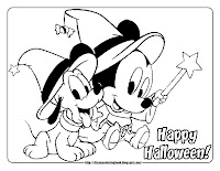 halloween coloring pages baby minnie and pluto
