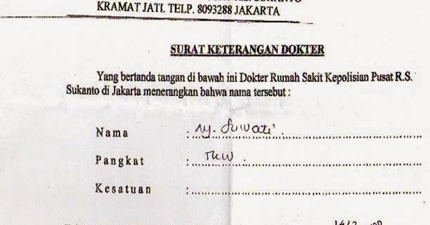 Contoh Surat Sakit Dokter Kosong - Cara Ku Mu