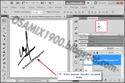 creer signature avec texte sur photoshop