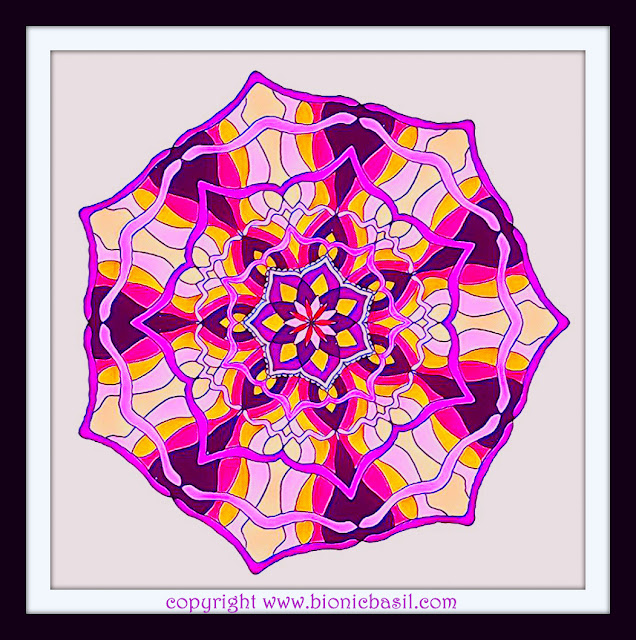 Mandalas on Monday ©BionicBasil® Colouring With Cats Mandala #139 coloured by Cathrine Garnell