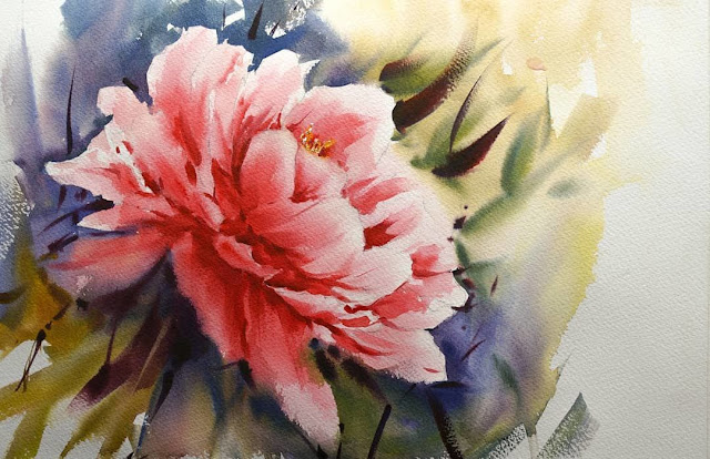 Watercolor floral 🌸 chinese artist Cui Ke