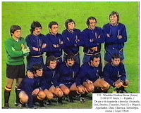 Selección de ESPAÑA - Temporada 1977-78 - Arconada, Leal, Benítez, Camacho, Pirri y Migueli; Dani, Churruca, Satrústegui, Asensi y López Ufarte - SUIZA 1 (Elsener) ESPAÑA 2 (Rubén Cano, Roberto López Ufarte) - 21/09/1977 - Partido internacional amistoso - Berna, Suiza, estadio Wankdorf - Alineación: Arconada (Manzanedo 46'); Benítez (Ramos 46'), Pirri, Migueli, Camacho; Churruca (López 84'), Leal, Asensi, López Ufarte; Dani y Satrústegui (Rubén Cano 46')