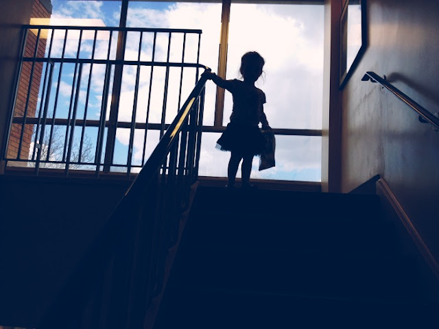 Toddler on a staircase