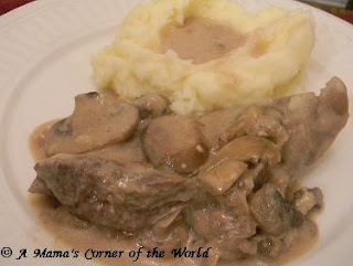 Creamy Swiss Steak with Progresso Creamy Portabella Recipe Starter from © A Mama's Corner of the World