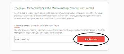 How to add domain name on zoho mail