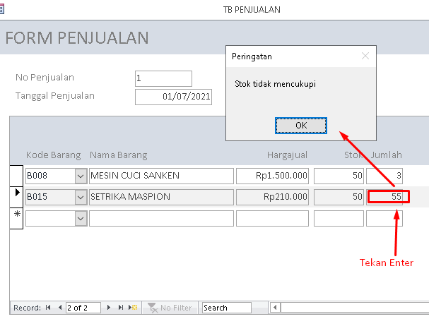 Jumlah Jual Melebihi Stok, Inilah Cara Membuat Validasinya