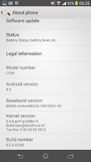 Sony Xperia TX Android 4.3