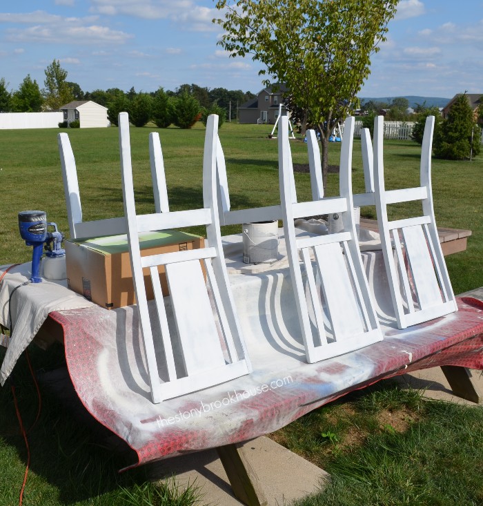 All Primed Dining Chairs ready for paint