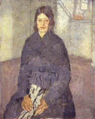 Seated Girl Holding a Piece of Sewing (1915), Gwen John