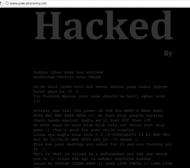 Pakistan Cyber Army got hacked by Indian Cyber Army (Indishell)