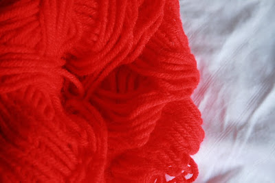 Red wool for edging