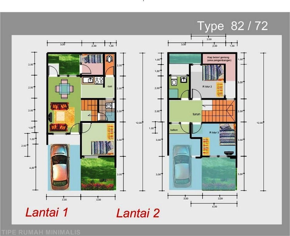 home design interior singapore Rumah  2  Lantai  Dengan Luas  Tanah  60 Model Rumah  Sederhana 