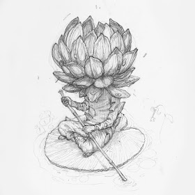 11-Water-Lily-Pond-Rustam-QBic-Рустам-Салемгараев-Surrealism-that-Tells-a-Story-Through-Drawings